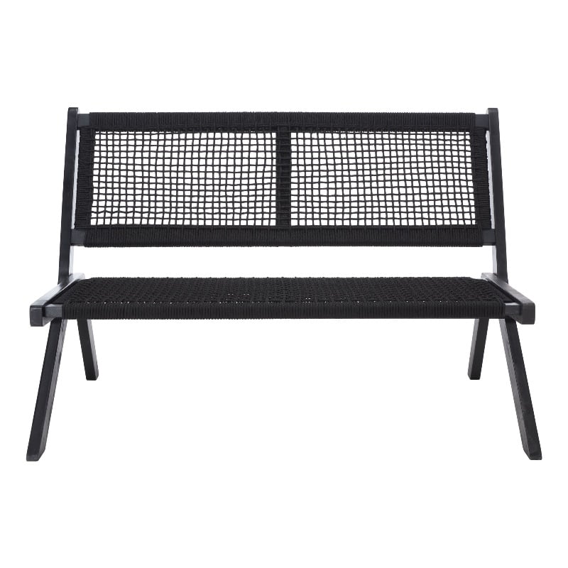 Safavieh Kobina Wood Outdoor Bench in Black / Black