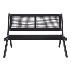 Safavieh Kobina Wood Outdoor Bench in Black / Black