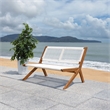 Safavieh Kobina Wood Outdoor Bench in Natural / White