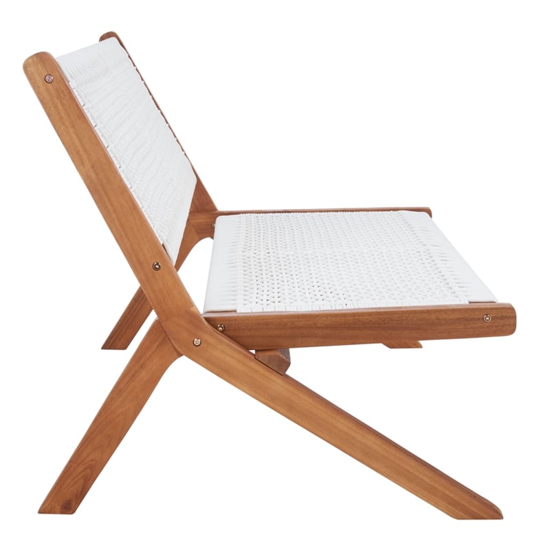 Safavieh Kobina Wood Outdoor Bench in Natural / White