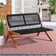 Safavieh Kobina Wood Outdoor Bench in Natural / Black