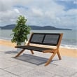 Safavieh Kobina Wood Outdoor Bench in Natural / Black