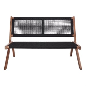 Safavieh Kobina Wood Outdoor Bench in Natural / Black
