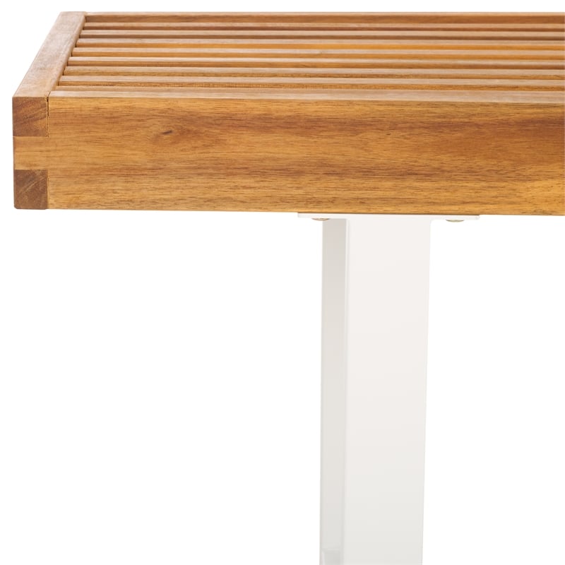 Safavieh Monti Wood Bench in Natural / White