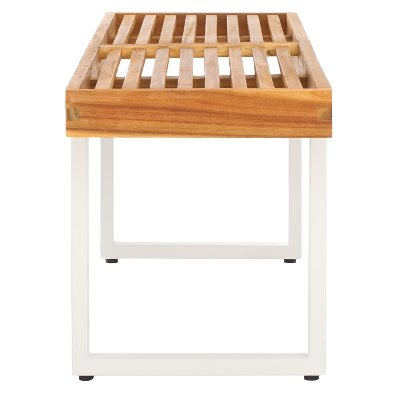 Safavieh Monti Wood Bench in Natural / White