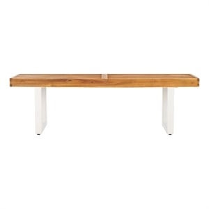 Safavieh Monti Wood Bench in Natural / White