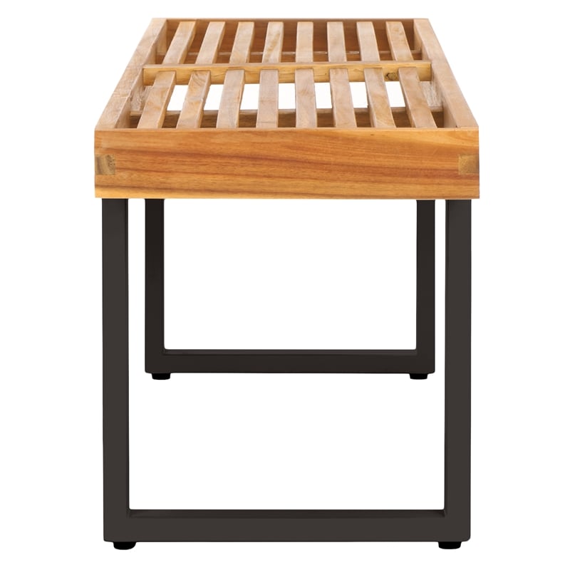 Safavieh Monti Wood Bench in Natural / Black