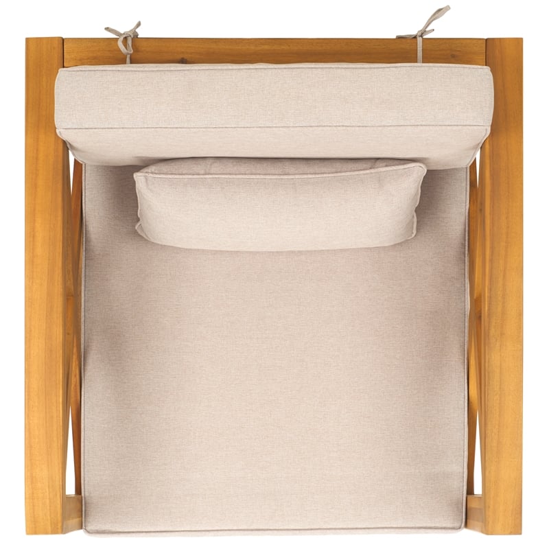 Safavieh Crewe Wood Chair in Natural / Light Gray