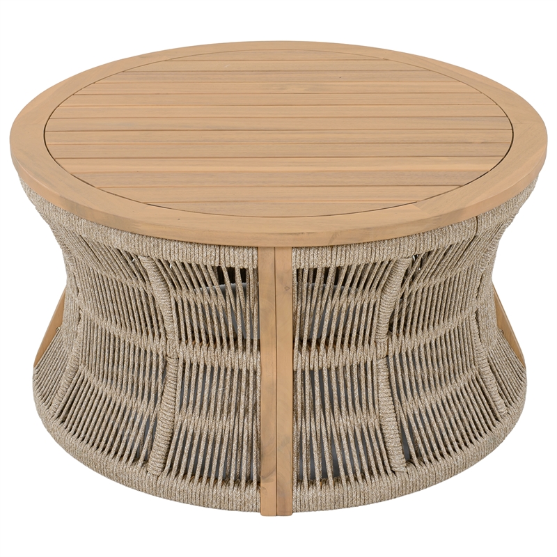 Safavieh Bella Wood Coffee Table in Oak / Taupe