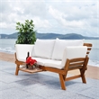 Safavieh Emely Wood Outdoor Daybed in Natural / Beige