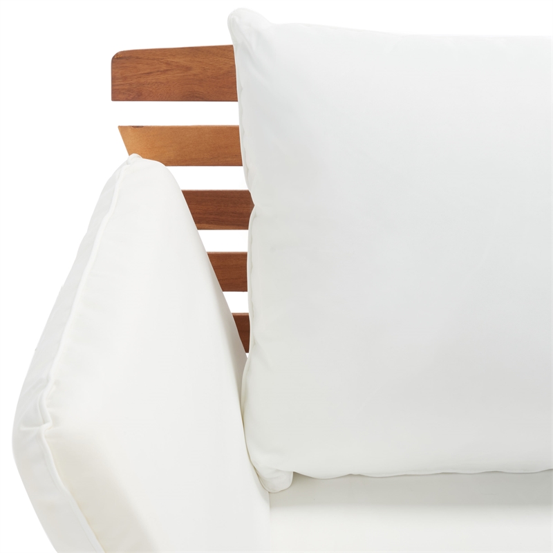 Safavieh Emely Wood Outdoor Daybed in Natural / Beige