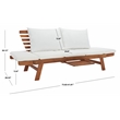 Safavieh Emely Wood Outdoor Daybed in Natural / Beige