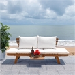 Safavieh Emely Wood Outdoor Daybed in Natural / Beige