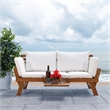 Safavieh Emely Wood Outdoor Daybed in Natural / Beige