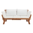 Safavieh Emely Wood Outdoor Daybed in Natural / Beige