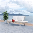 Safavieh Emely Wood Outdoor Daybed in Gray / Beige