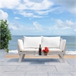 Safavieh Emely Wood Outdoor Daybed in Gray / Beige