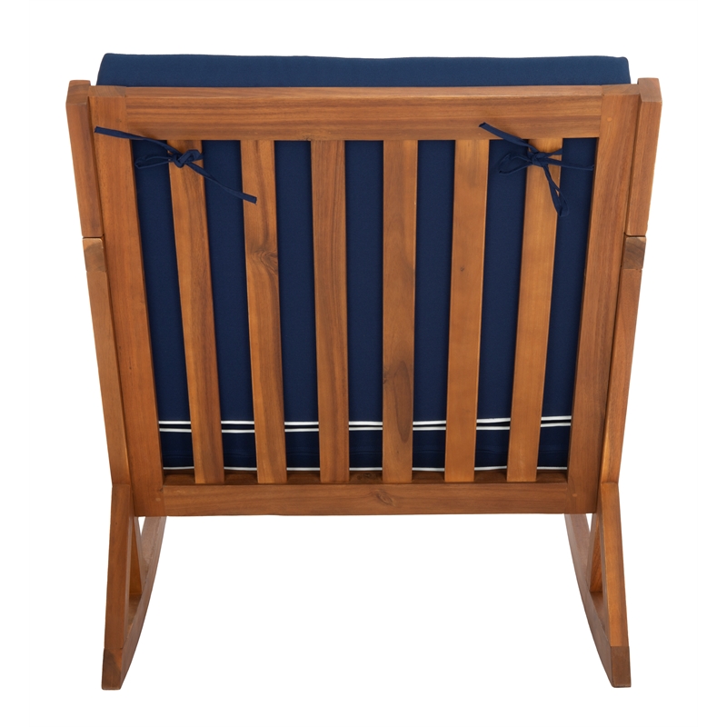 Safavieh Vernon Wood Rocking Chair in Natural / Navy