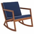 Safavieh Vernon Wood Rocking Chair in Natural / Navy