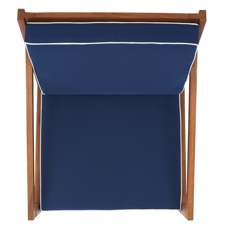 Safavieh Vernon Wood Rocking Chair in Natural / Navy