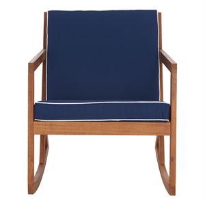 Safavieh Vernon Wood Rocking Chair in Natural / Navy