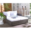 Safavieh Cadeo Wicker and Rattan Daybed in Gray / Brown / White