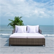 Safavieh Cadeo Wicker and Rattan Daybed in Gray / Brown / White