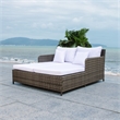 Safavieh Cadeo Wicker and Rattan Daybed in Gray / Brown / White