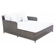 Safavieh Cadeo Wicker and Rattan Daybed in Gray / Brown / White