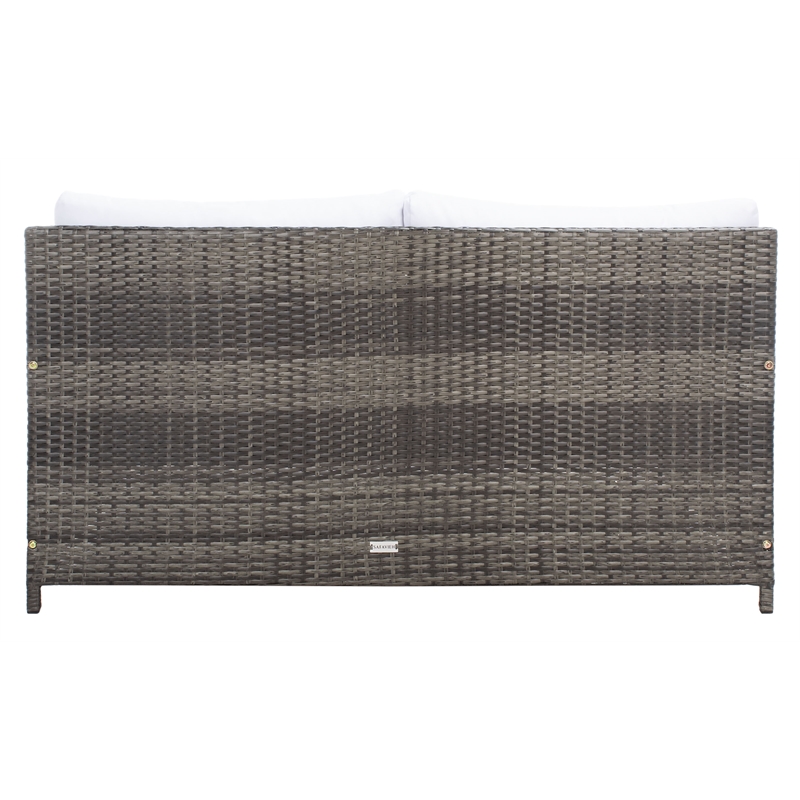 Safavieh Cadeo Wicker and Rattan Daybed in Gray / Brown / White