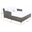 Safavieh Cadeo Wicker and Rattan Daybed in Gray / Brown / White