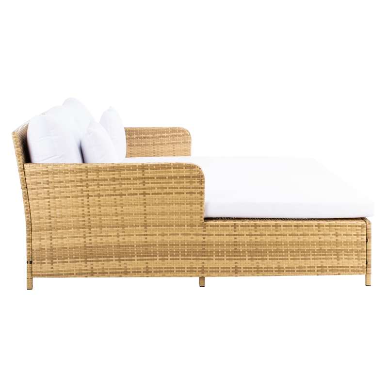 Safavieh Cadeo Wicker and Rattan Daybed in Natural / White