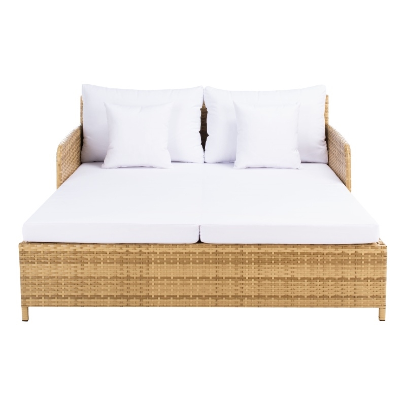 Safavieh Cadeo Wicker and Rattan Daybed in Natural / White