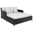 Safavieh Cadeo Wicker and Rattan Daybed in Black / Light Gray