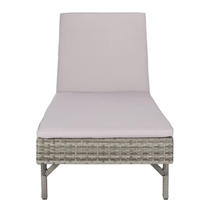 Safavieh Cam Wicker and Rattan Sunlounger in Gray / Gray