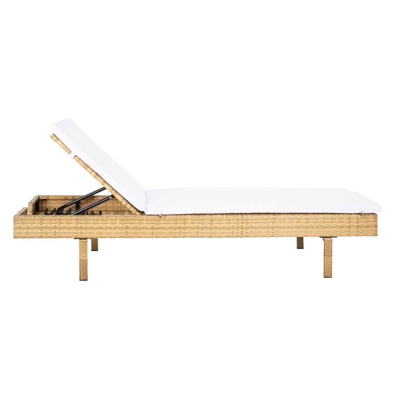 Safavieh Cam Wicker and Rattan Sunlounger in Natural / White