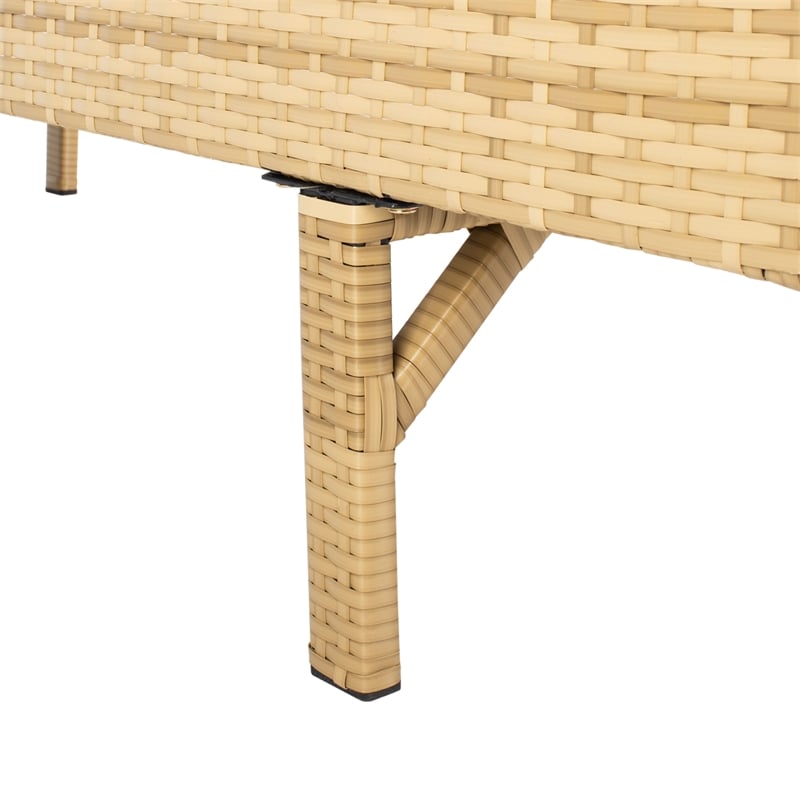 Safavieh Cam Wicker and Rattan Sunlounger in Natural / White