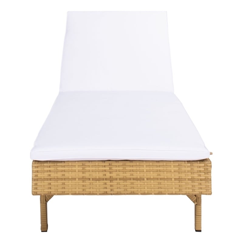 Safavieh Cam Wicker and Rattan Sunlounger in Natural / White