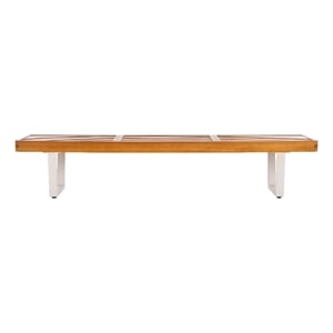 Safavieh Heather 72&quot Steel Bench in Natural / White
