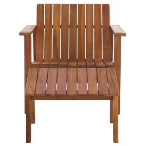 Safavieh Fallon Wood Chair and Ottoman in Natural