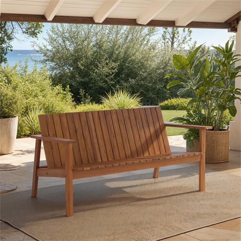 Safavieh Fallon Wood Bench in Natural