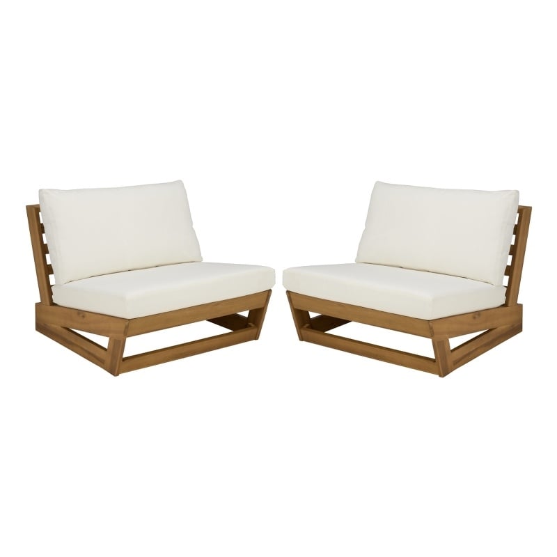 Safavieh Duncan Wood Chair Set of 2 in Natural / Beige