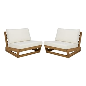 Safavieh Duncan Wood Chair Set of 2 in Natural / Beige