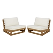 Safavieh Duncan Wood Chair Set of 2 in Natural / Beige