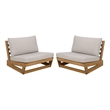 Safavieh Duncan Wood Chair Set of 2 in Natural / Light Gray