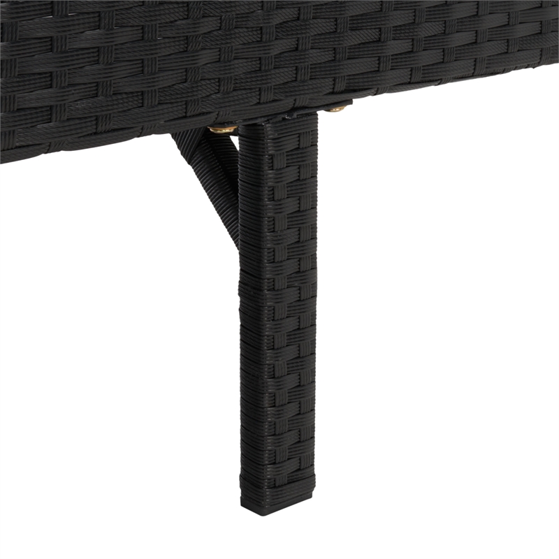 Safavieh Cam Wicker and Rattan Sunlounger in Black / Light Gray