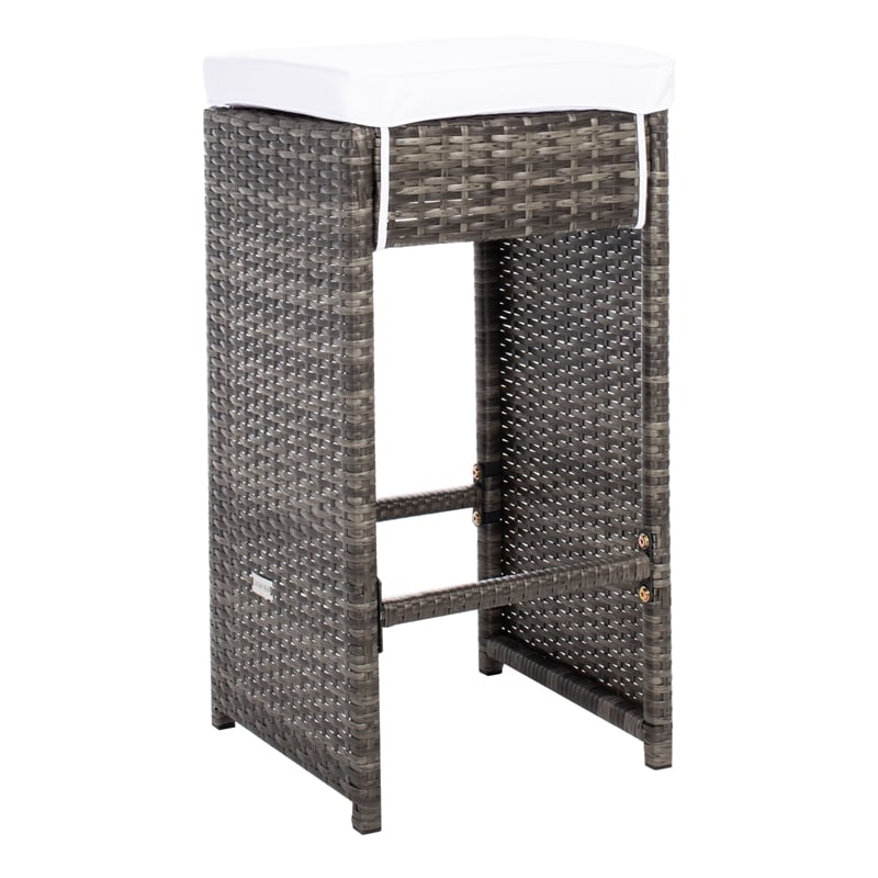 Safavieh Horus Wicker and Rattan Dining Set in Gray / Brown / White
