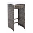 Safavieh Horus Wicker and Rattan Dining Set in Gray / Brown / White