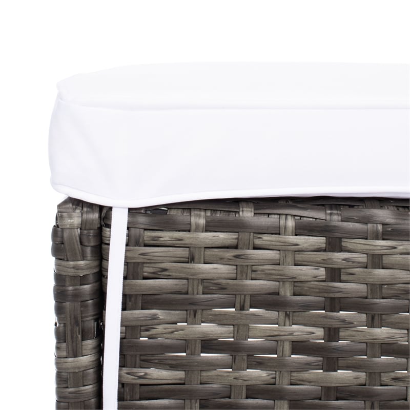 Safavieh Horus Wicker and Rattan Dining Set in Gray / Brown / White