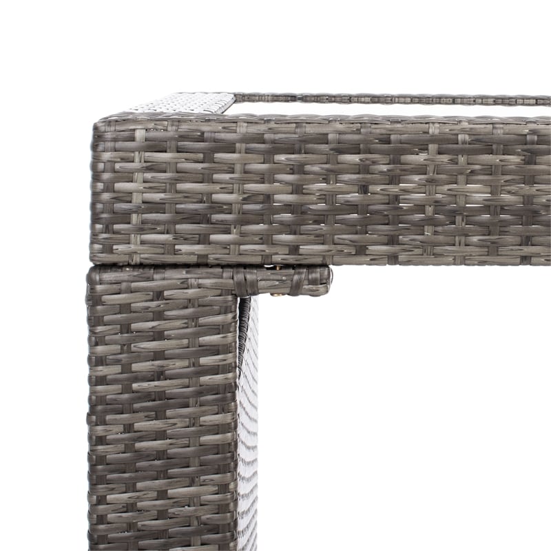 Safavieh Horus Wicker and Rattan Dining Set in Gray / Brown / White